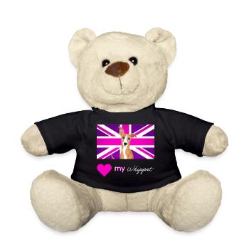 PURPLEWHIPPET (White text, Vibrant) - Teddy Bear - black - Front