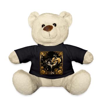 Goldene Eleganz: Flapper Girl im Glas - Teddy - Schwarz - Vorne