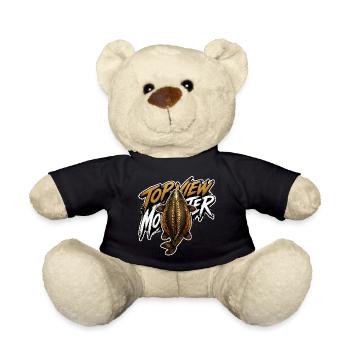Top View Carp – Golden Mirror Fishing Design - Teddy Bear - black - Front