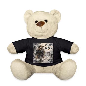 Japanese Kitsune Flute Design - Teddy Bear - black - Front