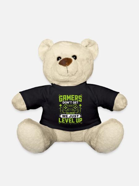 Gamer Saying Level Up Neon - Teddy Bear - black