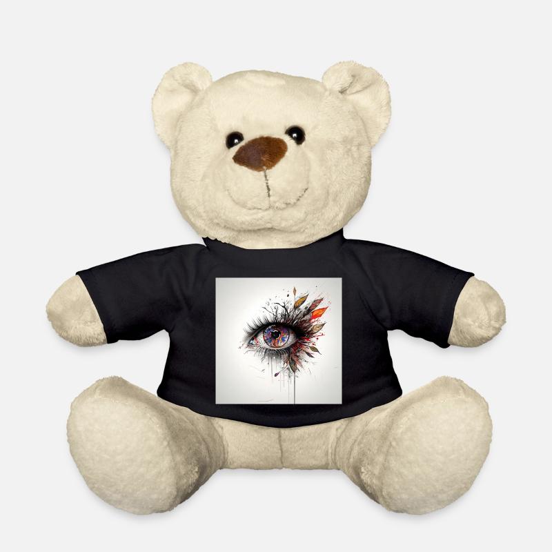 Art coloré des yeux avec feuilles - Nounours - noir