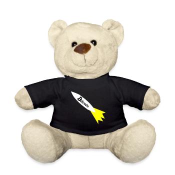 Bitcoin Rakete Druck - Teddy - Schwarz - Vorne