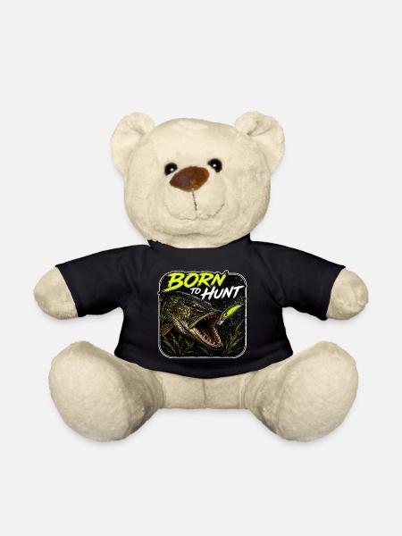 Born To Hunt Pike Fishing Design - Teddy Bear - black