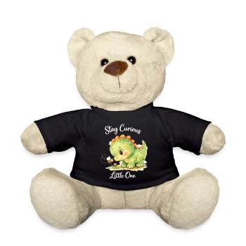 Stay Curious Little One – Aquarell Dino & Biene - Teddy - Schwarz - Vorne