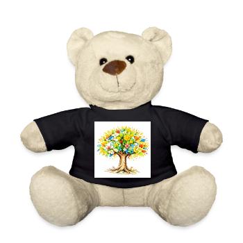 Arbre coloré avec feuillage fleuri - Nounours - noir - Devant
