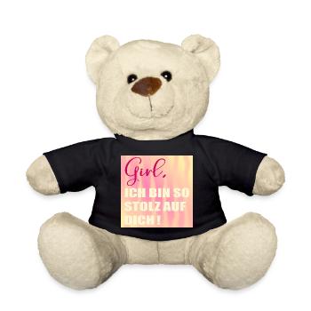 Stolz auf Dich Mädchen - Teddy - Schwarz - Vorne