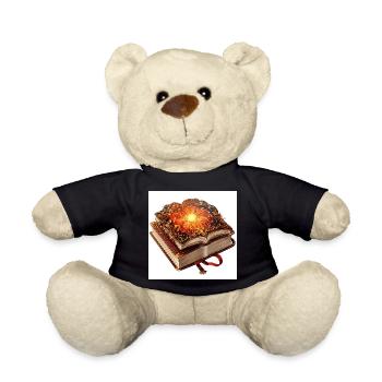 The Book with the Fire Flower - Teddy Bear - black - Front