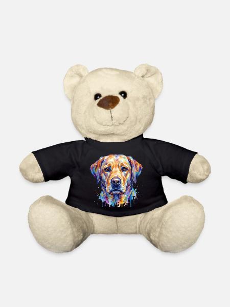 Bunter Hunde-Aquarell Portrait - Teddy - Schwarz