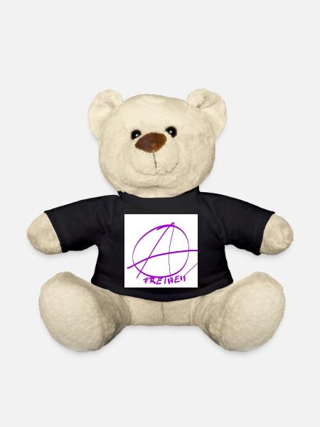 Freedom in the Circle of Anarchy – Purple Lines - Teddy Bear - black