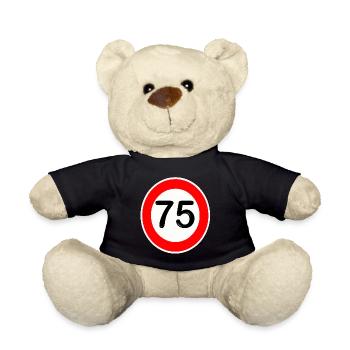 75 Years Street Sign Design 75 Retro - Teddy Bear - black - Front