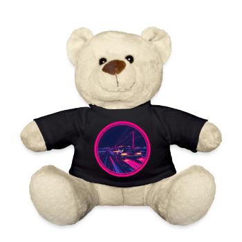 Voiture néon Cyberpunk Synthwave rétro - Nounours - noir - Devant
