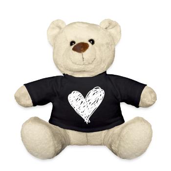 Heart - Teddy Bear - black - Front