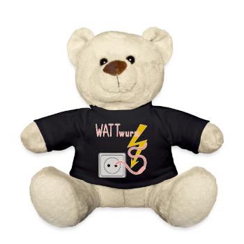 Lugworm Ambiguous Joke Dad Humor Gift Idea - Teddy Bear - black - Front