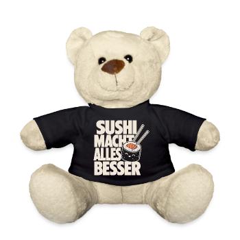 Sushi Macht Alles Besser Kawaii Design - Teddy - Schwarz - Vorne