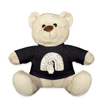 Clever bunny under the boho rainbow - Teddy Bear - black - Front