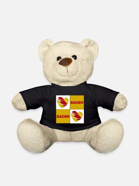Baden Herz Quadrat - Teddy - Schwarz