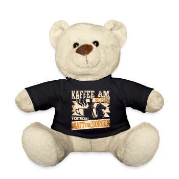Schach Kaffee T-Shirt | Lustiges Geschenk Spieler - Teddy - Schwarz - Vorne