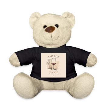 Some Days You Just Need a Glass of Wine | Vintage  - Teddy - Schwarz - Vorne