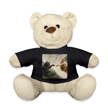 Chat gifle la main de Dieu Mème des chats drôles - Nounours - noir - Devant