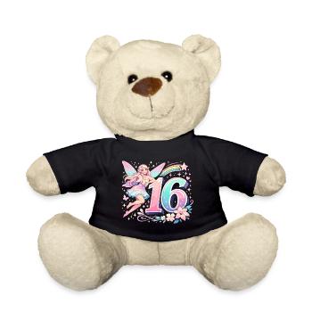 16th Birthday Elf – Pastel Graphic Design - Teddy Bear - black - Front