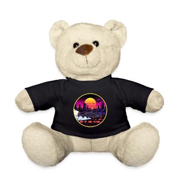 80er Retro Cyberpunk Outrun Sportwagendesign - Teddy - Schwarz - Vorne