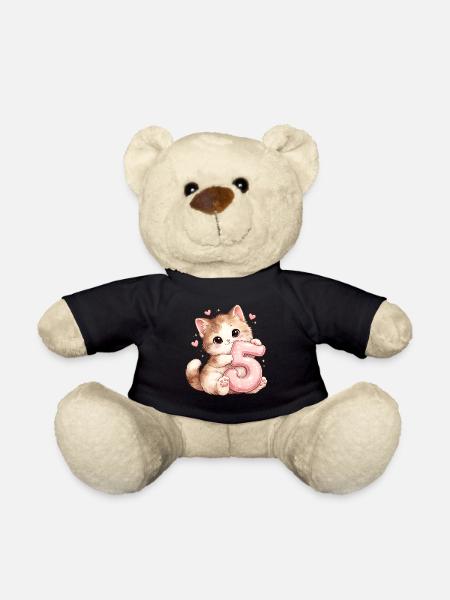 Kätzchen 5 Geburtstag - Teddy - Schwarz