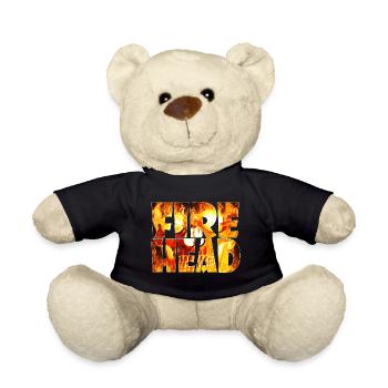 Feuerkopf lettering made of flames - Teddy Bear - black - Front