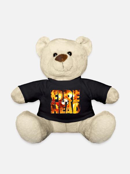 Feuerkopf Schriftzug aus Flammen - Teddy - Schwarz