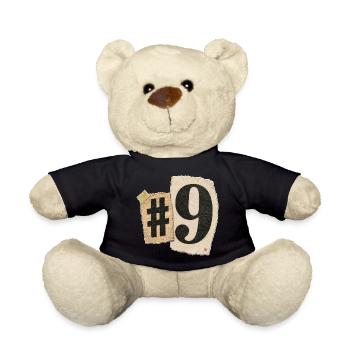 Zahl Neun Collage Typografie - Teddy - Schwarz - Vorne