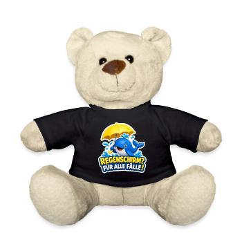 Wal Regenschirm für alle Fälle Lustiger Spruch - Teddy - Schwarz - Vorne