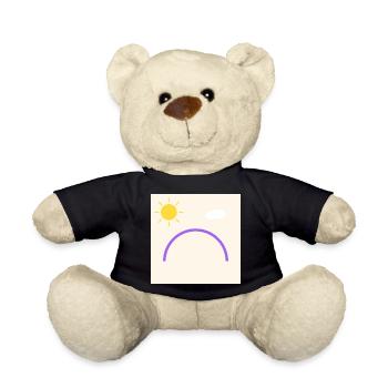 Purple bow in minimal sun - Teddy Bear - black - Front