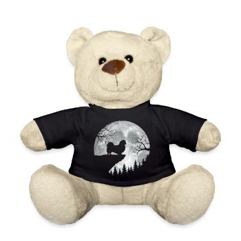 Pekingese Full Moon - Peke Dog Mom Dad Lap Dog - Teddy Bear - black - Front