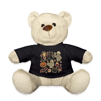 Spooky Halloween Sticker Set - Teddy Bear - black - Front