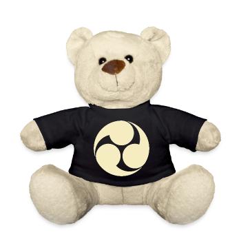 Oriental Vintage Pale Yellow Kobayakawa Japan Mon - Teddy Bear - black - Front