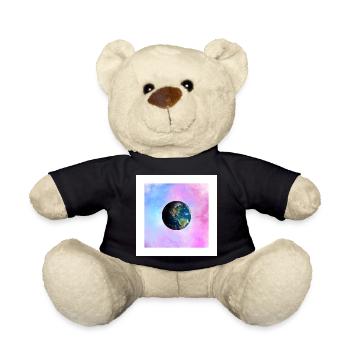 Earth in pastel galaxy - Teddy Bear - black - Front