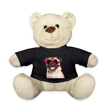 Carlin cool avec des lunettes de soleil rouges - Nounours - noir - Devant