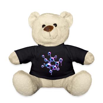 Liquid Metal Molecule Art - Teddy Bear - black - Front