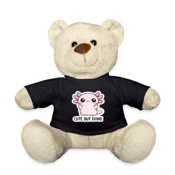 Pink Chibi Dragon Saying - Teddy Bear - black - Front