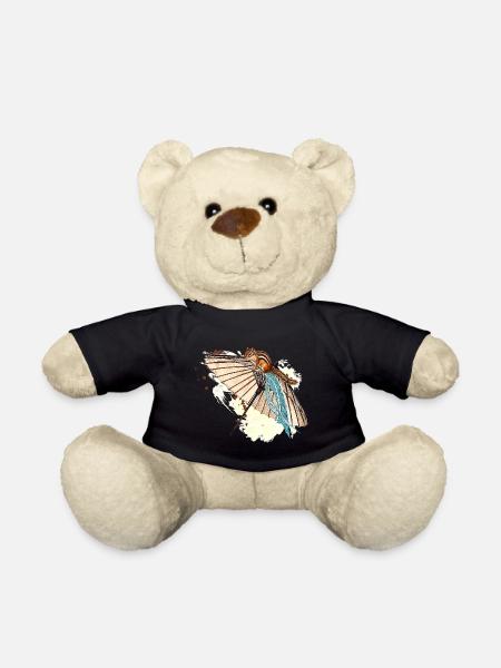Japanischer Papierschirm Eichhörnchen - Teddy - Schwarz