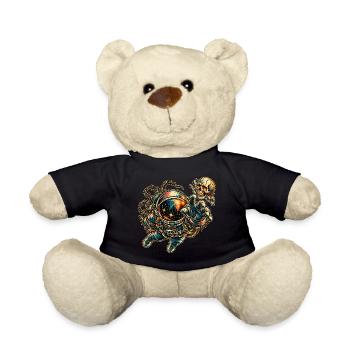 KOSMISCHER ROCKER | Leuchtender Schädel im All - Teddy - Schwarz - Vorne
