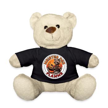 Asiatische Streetfood Wok Küche Meister Motiv - Teddy - Schwarz - Vorne