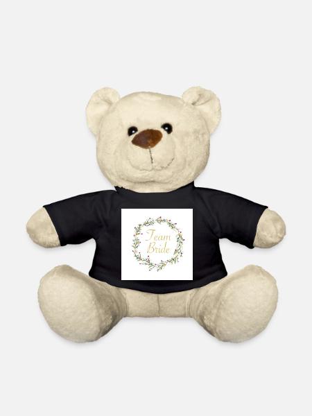 Team Bride mit Blumenkranz - Teddy - Schwarz