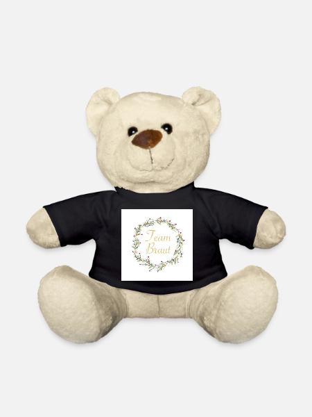 Team Braut mit Blumenkranz - Teddy - Schwarz