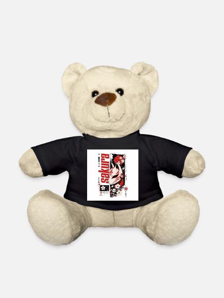 Streetwear Design "Sakura Kitsune" - Teddy - Schwarz