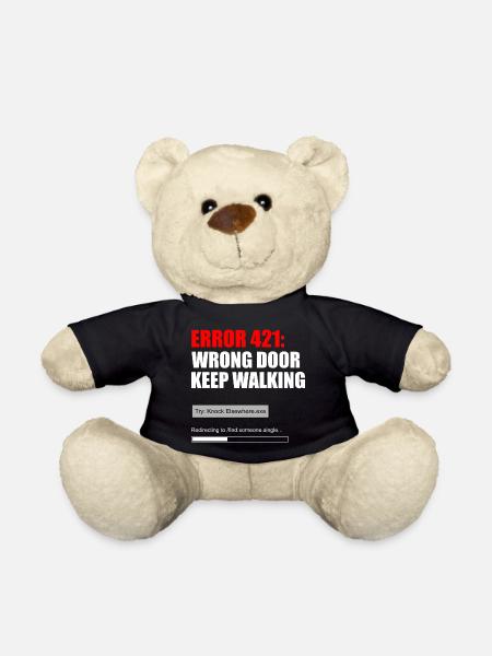 FEHLER 421: Falsche Tür läuft weiter – Meme - Teddy - Schwarz