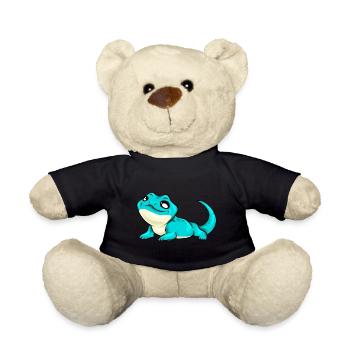 Lézard doux cadeau bleu turquoise - Nounours - noir - Devant