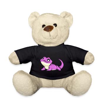 Cadeau rose doux lézard rose doux - Nounours - noir - Devant