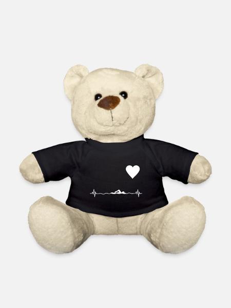 Swimming swimmer gift swimmer pulse - Teddy Bear - black