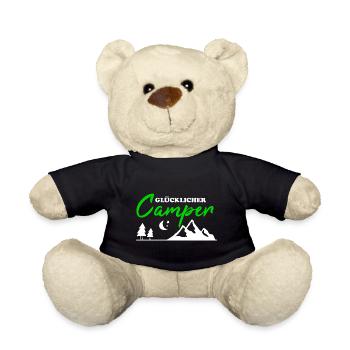 Happy Camper Camping Hommes Cadeau Drôle - Nounours - noir - Devant